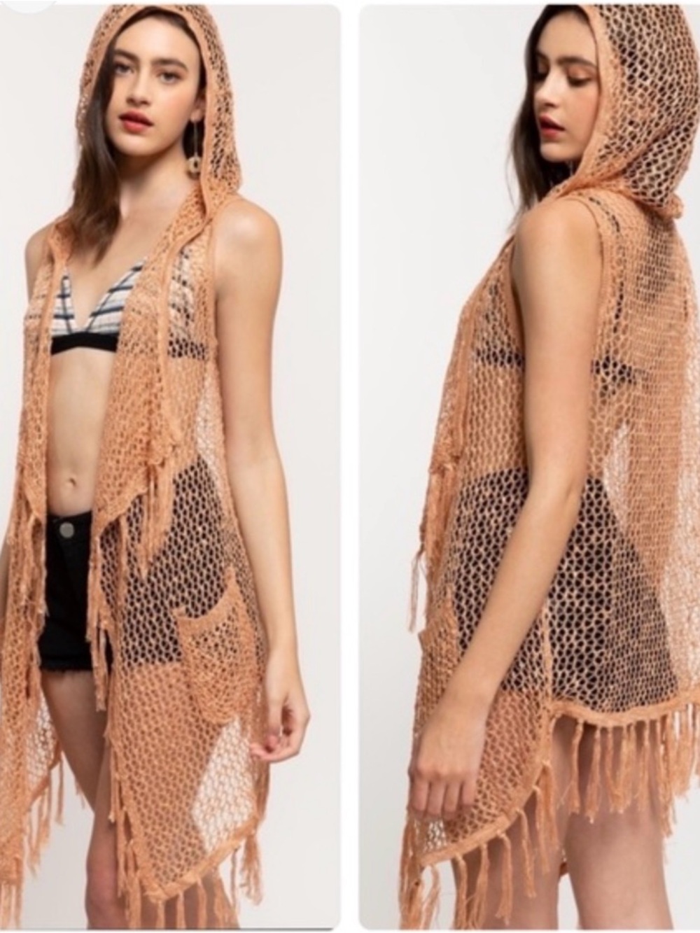 POL Hooded Mesh Vest Size Medium